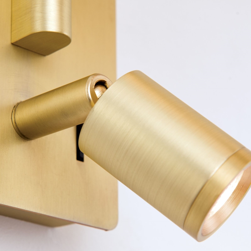 LED Wandleuchte CARLTON 1xE27/40W/230V + LED/3W Weiß/Gold