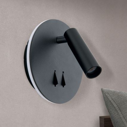 LED-Wandstrahler LENNY LED/6W/230V + LED/3W schwarz