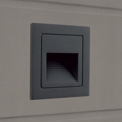 LED Einbauleuchte LORO LED/2W/230V IP65 Anthrazit