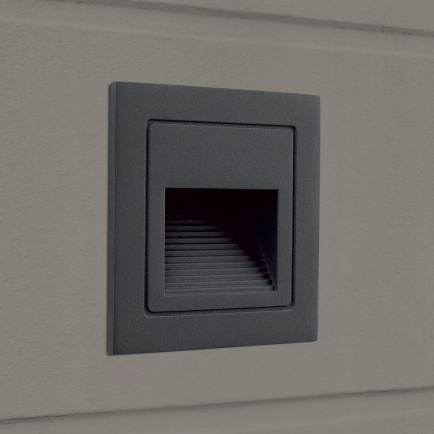 LED Einbauleuchte LORO LED/2W/230V IP65 Anthrazit