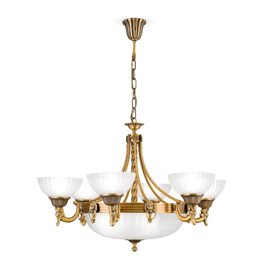 Kronleuchter an Kette ROCCA 9xE27/60W/230V d 75 cm bronzen/weiß