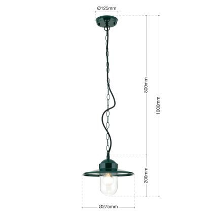 Outdoor-Pendelleuchte EDWARD 1xE27/60W/230V IP44 grün
