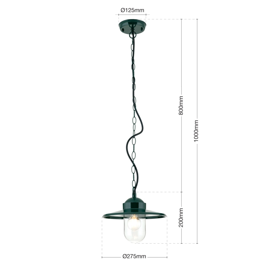 Outdoor-Pendelleuchte EDWARD 1xE27/60W/230V IP44 grün
