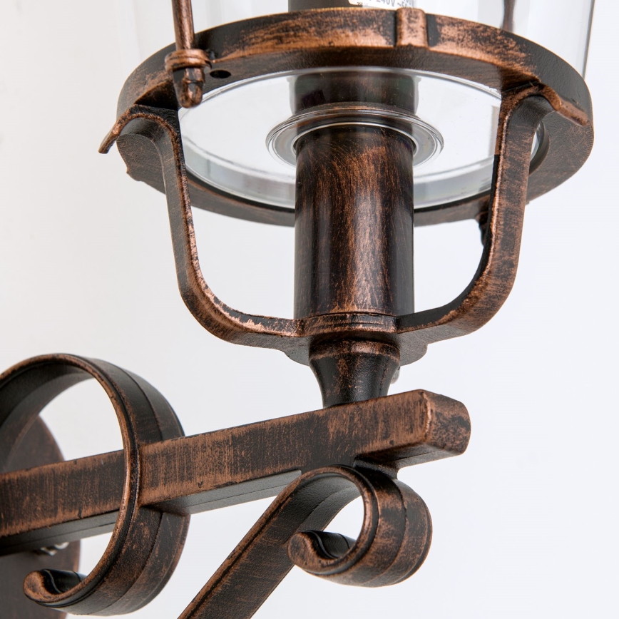 Outdoor-Wandleuchte KENZO 1xE27/100W/230V IP44 bronzen/Patina