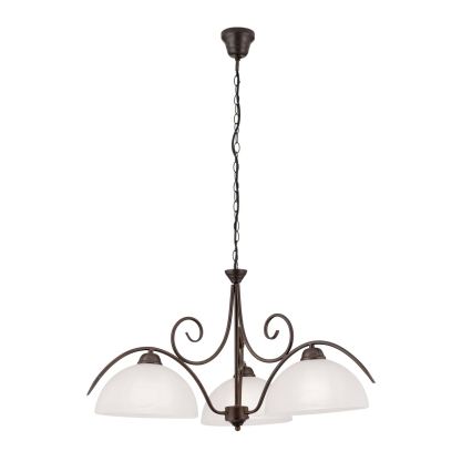 Pendelleuchte an Kette RULA 3xE27/40W/230V Ø 70 cm weiß/bronze