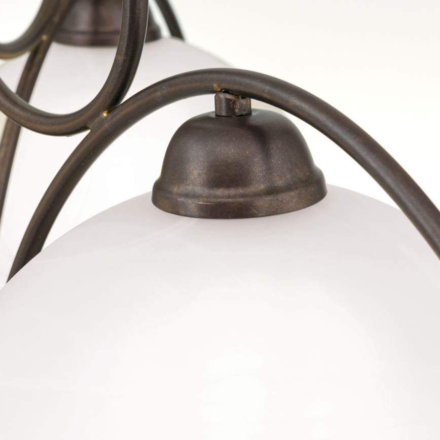 Pendelleuchte an Kette RULA 3xE27/40W/230V Ø 70 cm weiß/bronze