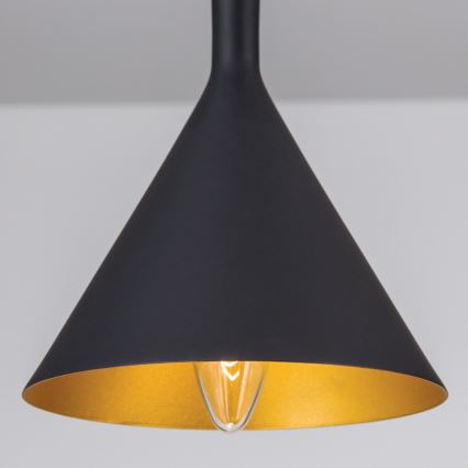 Pendelleuchte an Kabel GUNDA 1xE14/40W/230V Ø 16,5 cm schwarz/gold