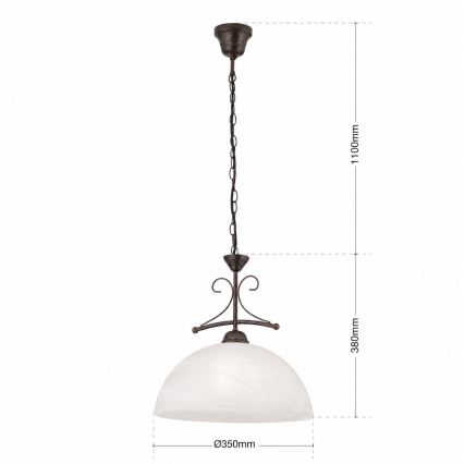 Pendelleuchte mit Kette RULA 1x E27/40W/230V Ø 35 cm weiß/bronze
