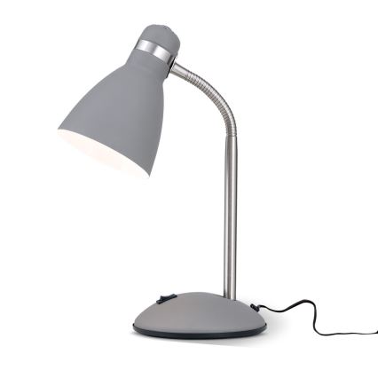 Schreibtischlampe SCHOOL 1xE27/40W/230V grau/mattchrom