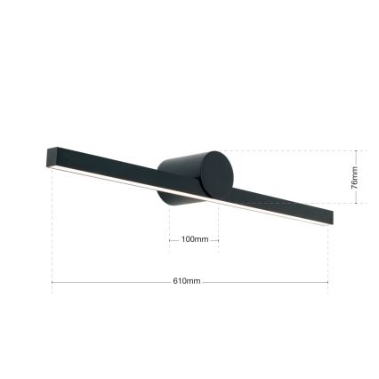LED-Spiegelbeleuchtung für Badezimmer BEAUTY LED/12W/230V 61 cm IP54 schwarz