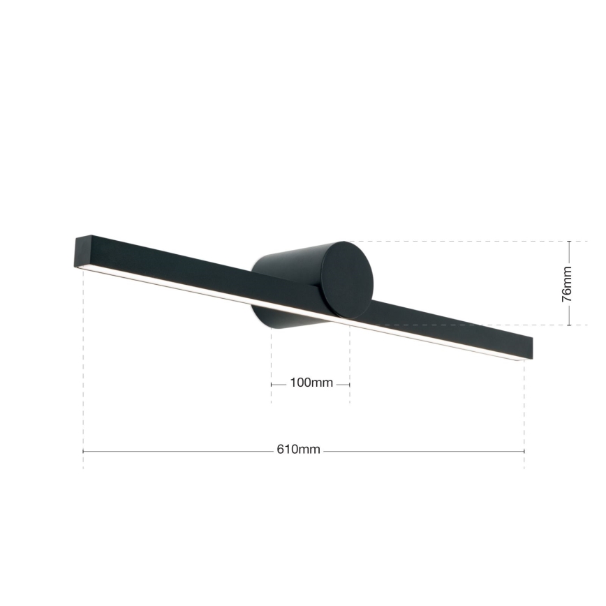 LED-Spiegelbeleuchtung für Badezimmer BEAUTY LED/12W/230V 61 cm IP54 schwarz