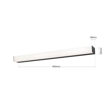LED-Spiegelbeleuchtung für Badezimmer HORIZON LED/12W/230V 3000/4000K 60 cm IP44 schwarz