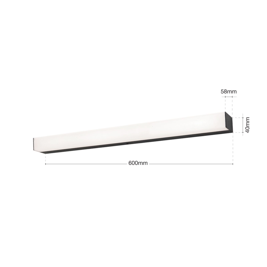 LED-Spiegelbeleuchtung für Badezimmer HORIZON LED/12W/230V 3000/4000K 60 cm IP44 schwarz