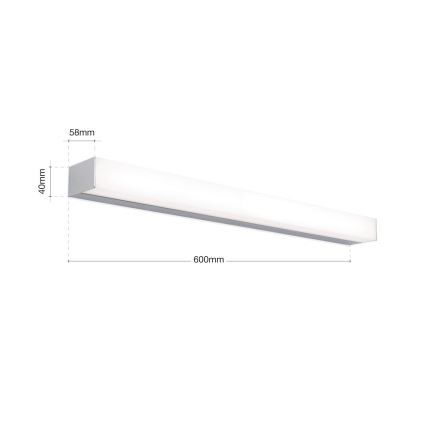 LED-Spiegelbeleuchtung für Badezimmer HORIZON LED/12W/230V 3000/4000K 60 cm IP44 silbern
