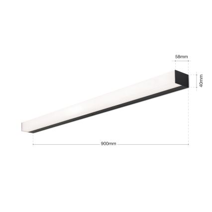 LED-Spiegelbeleuchtung für Badezimmer HORIZON LED/18W/230V 3000/4000K 90 cm IP44 schwarz