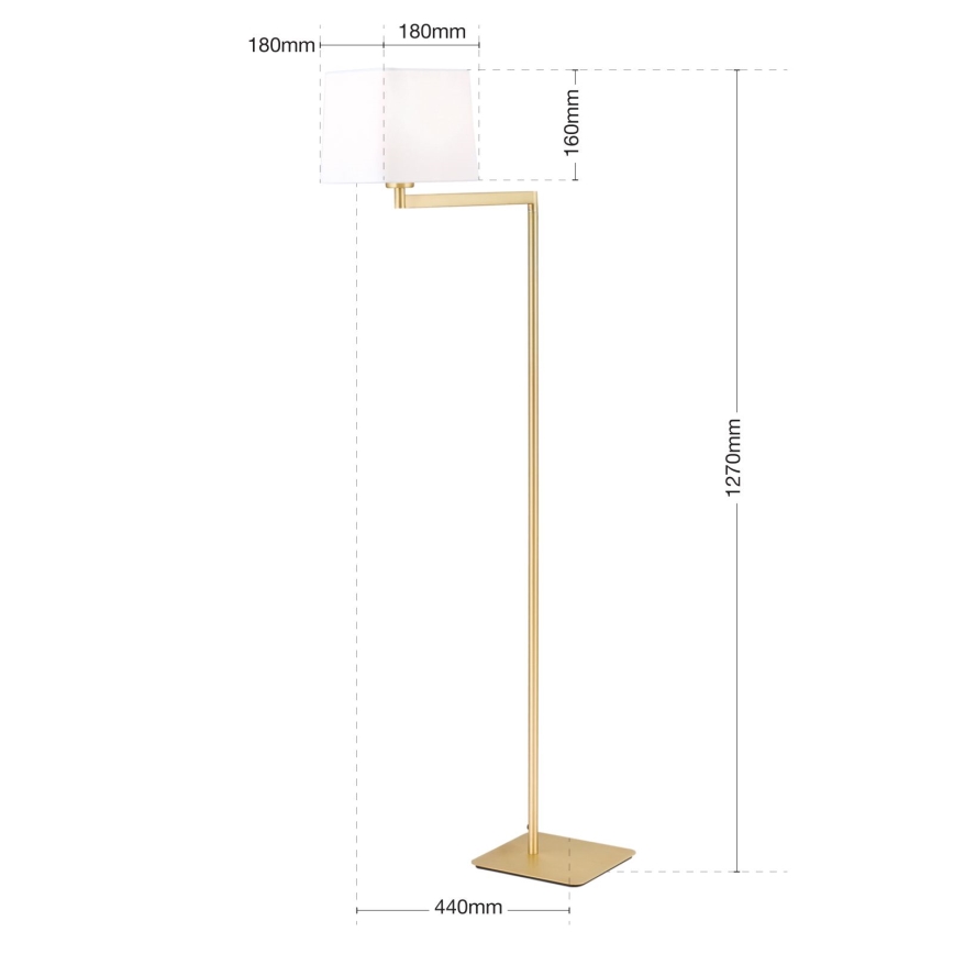 Stehleuchte CARLTON 1xE27/40W/230V weiß/golden
