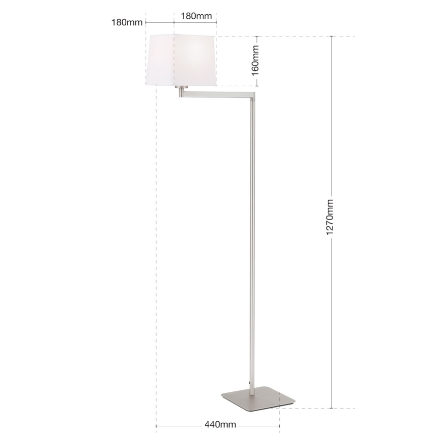 Stehleuchte CARLTON 1xE27/40W/230V weiß/matt Chrom