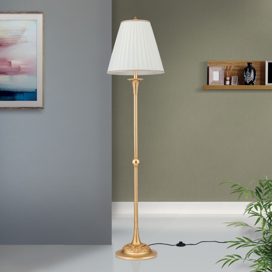 Stehleuchte FONSA 1xE27/60W/230V weiß/golden