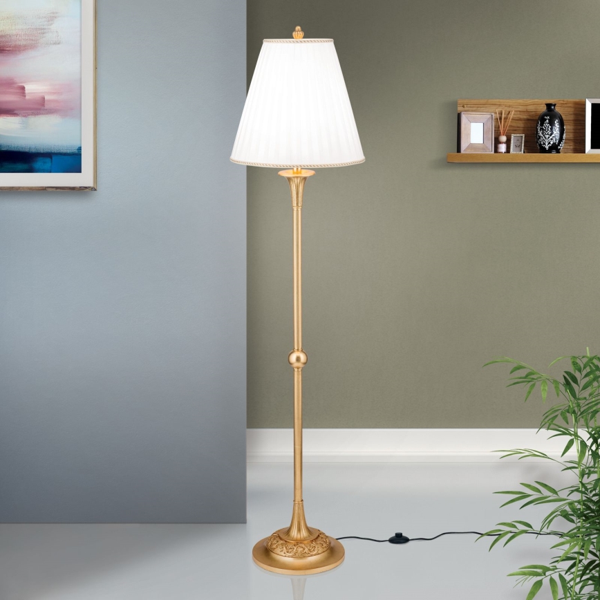 Stehleuchte FONSA 1xE27/60W/230V weiß/golden