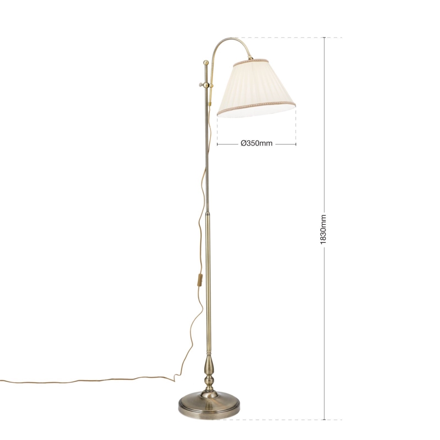 Stehleuchte TONIA 1xE27/60W/230V 183 cm weiß/bronzen