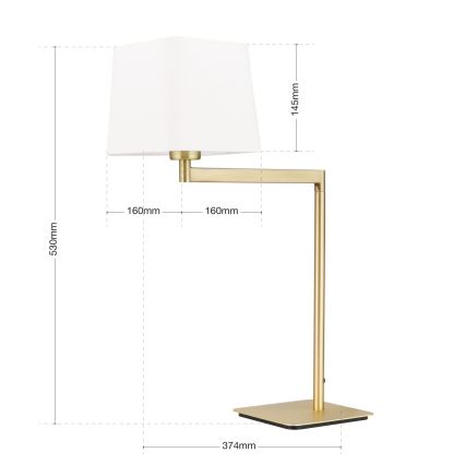 Tischleuchte CARLTON 1xE27/40W/230V weiß/golden