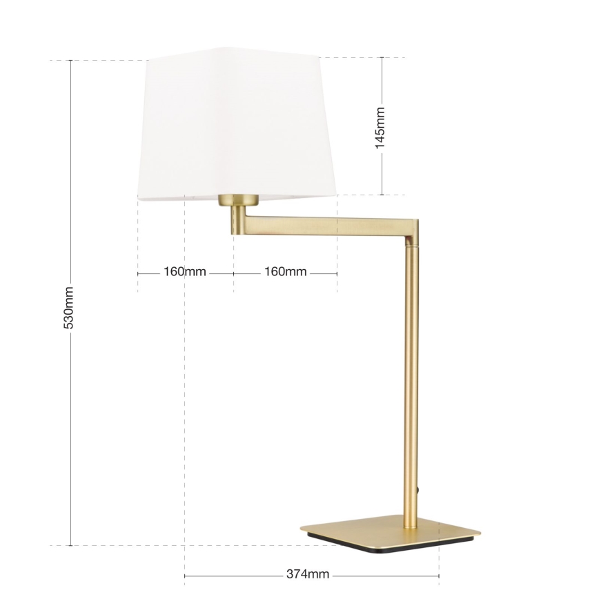 Tischleuchte CARLTON 1xE27/40W/230V weiß/golden