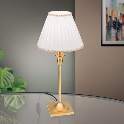 Tischleuchte FONSA 1xE27/60W/230V 61 cm weiß/golden