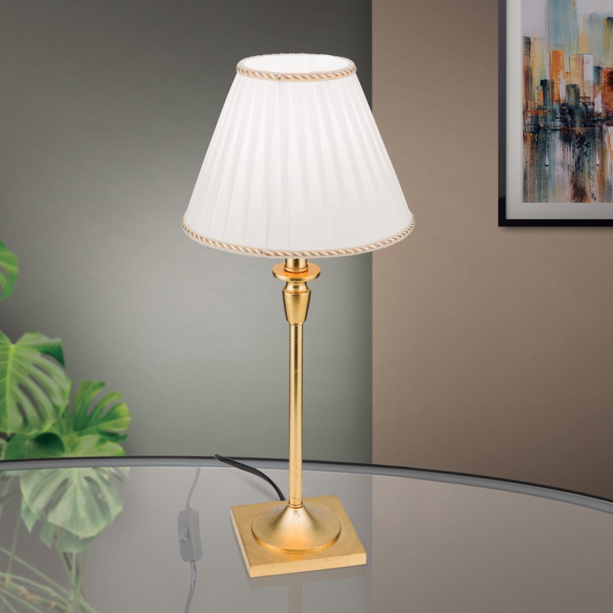 Tischleuchte FONSA 1xE27/60W/230V 61 cm weiß/golden