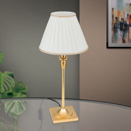 Tischleuchte FONSA 1xE27/60W/230V 61 cm weiß/golden