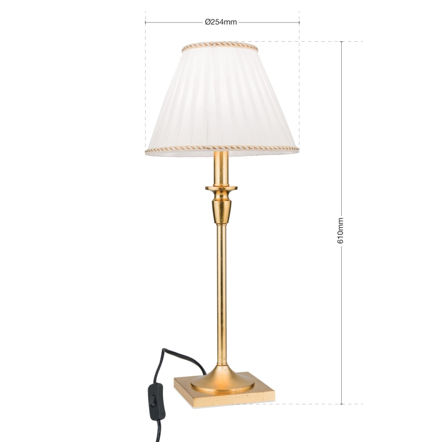 Tischleuchte FONSA 1xE27/60W/230V 61 cm weiß/golden