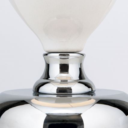 Tischleuchte OVUM 1xE27/40W/230V 48 cm Keramik weiß/glänzendes Chrom