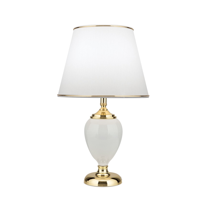 Tischleuchte OVUM 1xE27/40W/230V 48 cm Keramik weiß/golden