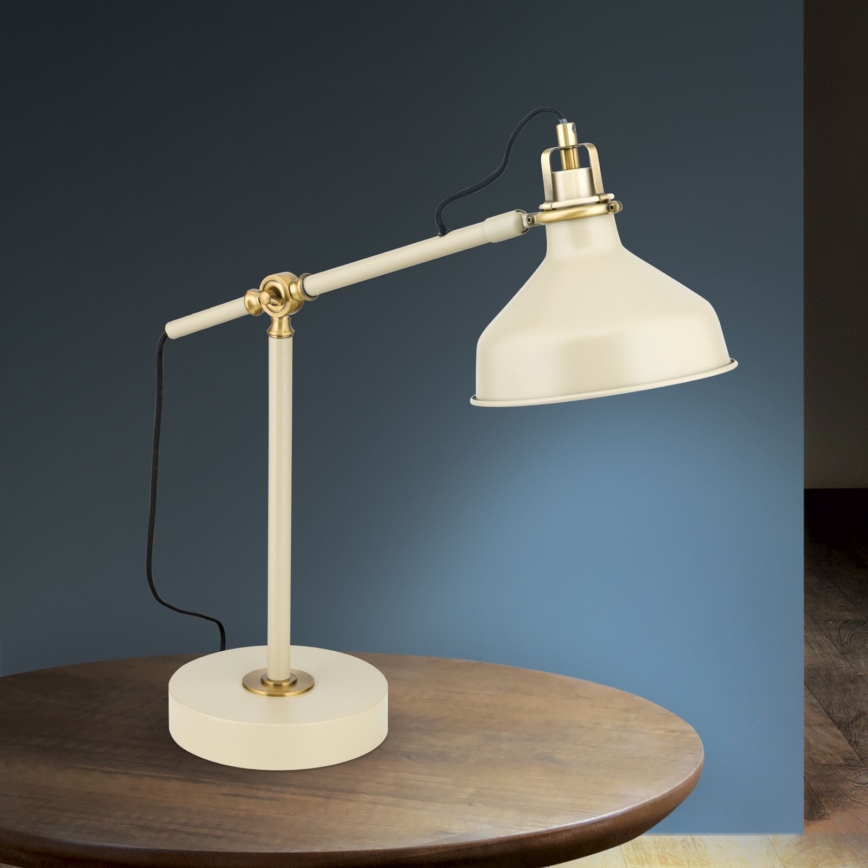 Tischleuchte SCHILLER 1xE27/40W/230V cremefarben/bronzen