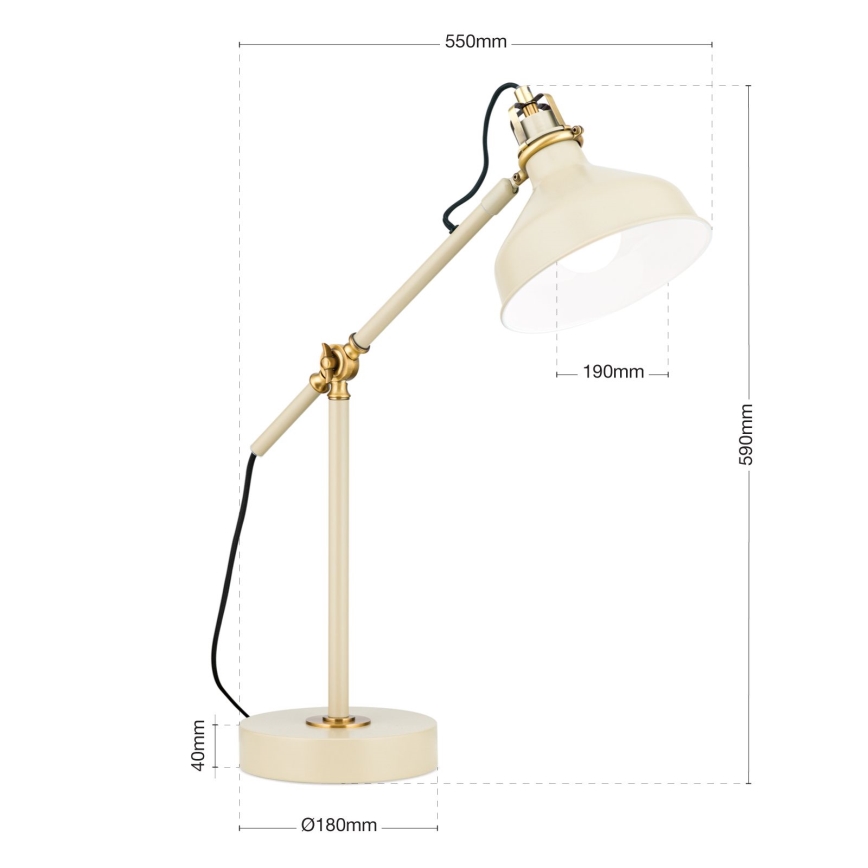 Tischleuchte SCHILLER 1xE27/40W/230V cremefarben/bronzen