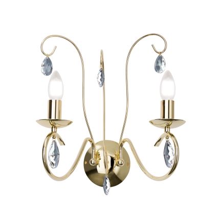 Kristall-Wandleuchte ALESSIA 2xE14/40W/230V golden
