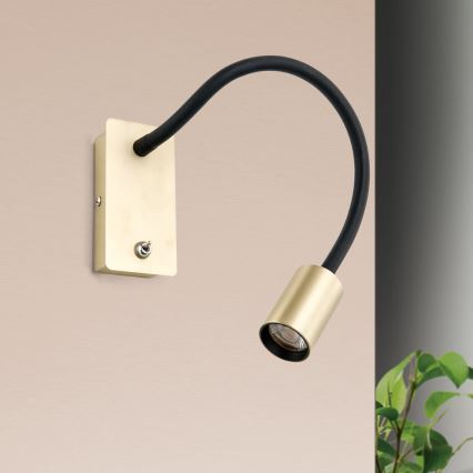 Flexible, kleine LED-Wandleuchte KURT LED/5W/230V golden