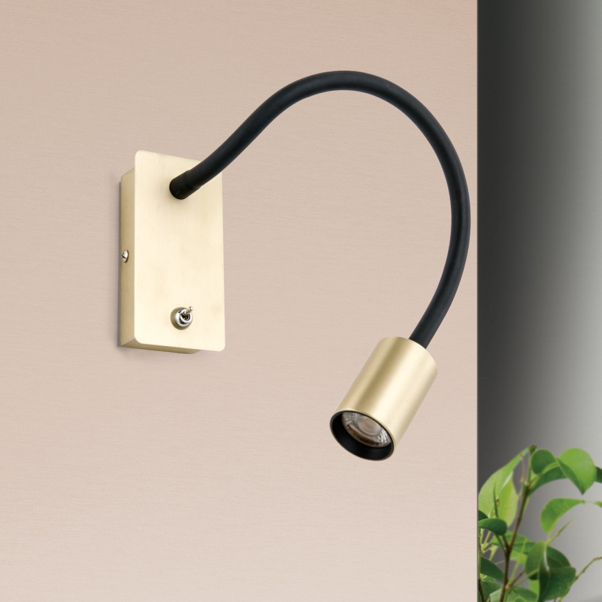 Flexible, kleine LED-Wandleuchte KURT LED/5W/230V golden