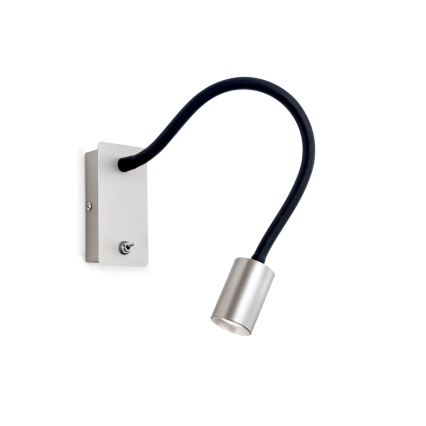 Flexible kleine LED-Wandleuchte KURT LED/5W/230V silbern