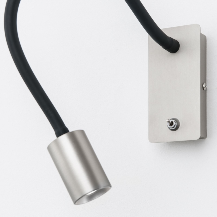 Flexible kleine LED-Wandleuchte KURT LED/5W/230V silbern