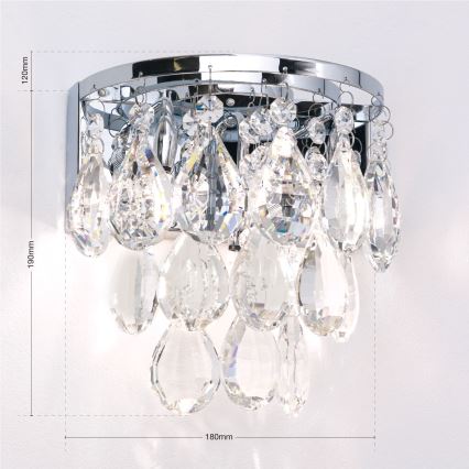 Kristall-Wandleuchte CELESTE 2xG9/40W/230V glänzendes Chrom