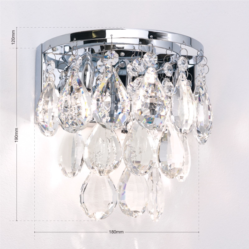 Kristall-Wandleuchte CELESTE 2xG9/40W/230V glänzendes Chrom