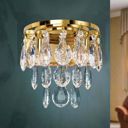 Kristall-Wandleuchte CELESTE 2xG9/40W/230V golden