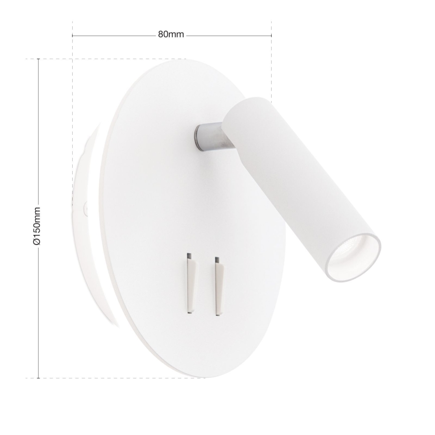 LED-Wandstrahler LENNY LED/6W/230V + LED/3W weiß