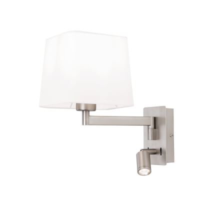 LED-Wandleuchte CARLTON 1xE27/40W/230V + LED/3W weiß/matt Chrom