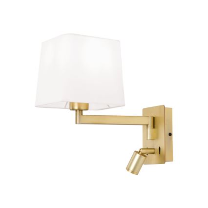 LED-Wandleuchte CARLTON 1xE27/40W/230V + LED/3W weiß/golden