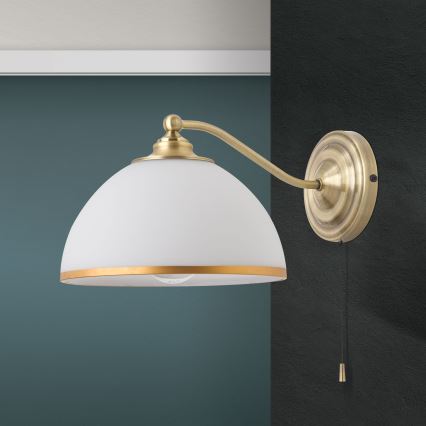 Wandleuchte OLD LAMP 1xE27/40W/230V weiß/Messing