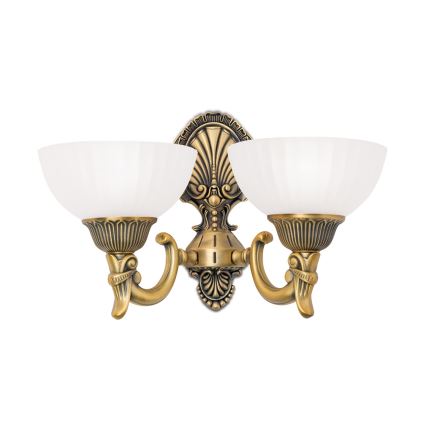 Wandleuchte ROCCA 2xE27/60W/230V bronzen/weiß