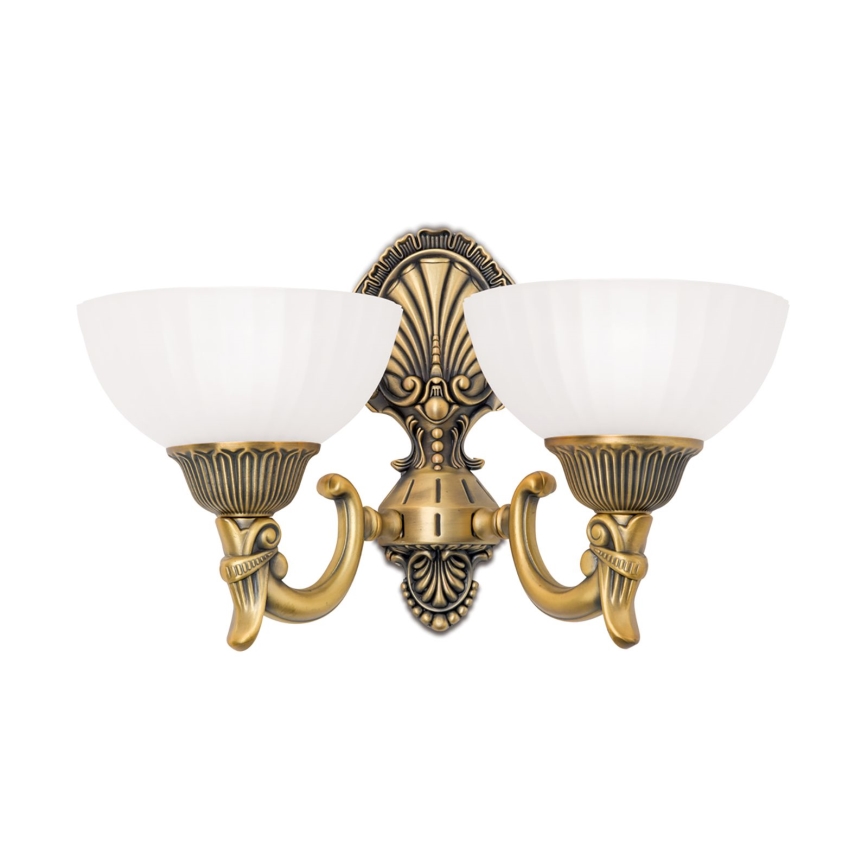 Wandleuchte ROCCA 2xE27/60W/230V bronzen/weiß