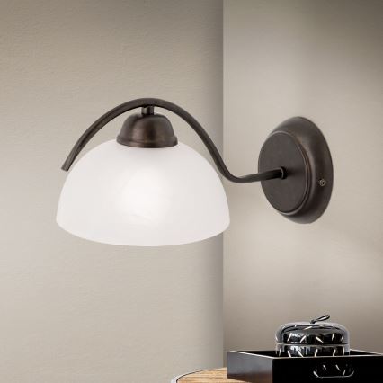 Wandleuchte RULA 1xE27/40W/230V weiß/bronze