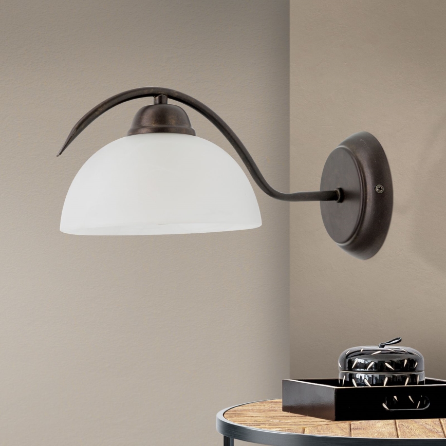 Wandleuchte RULA 1xE27/40W/230V weiß/bronze